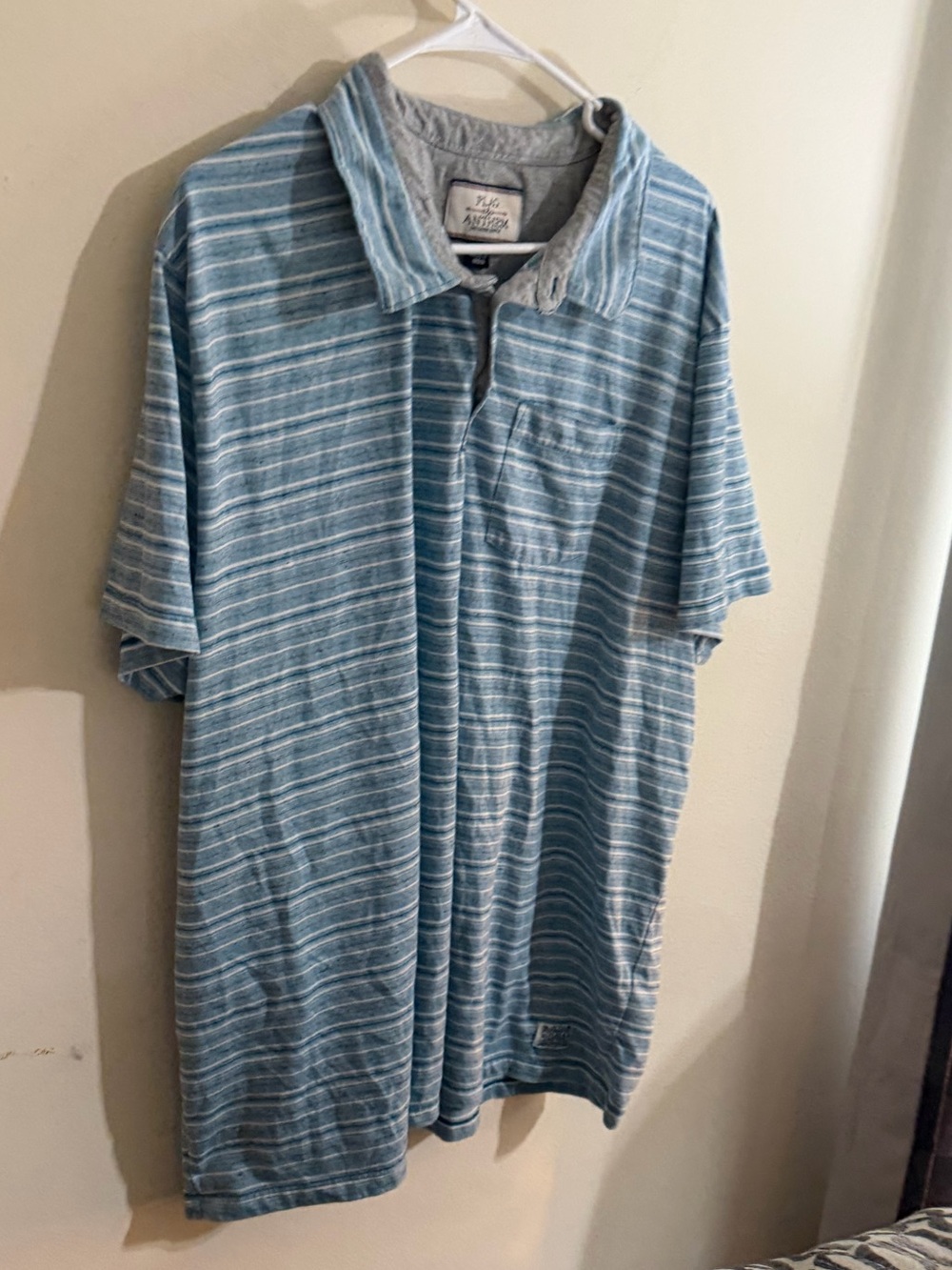 Flag & Anthem Dry Goods Supply Size 3xl Blue and White Stripe Polo